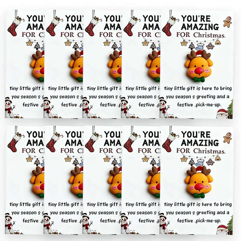 Christmas Pocket Hug, 10pcs Christmas Greeting Cards, Pocket Hugs, Xmas Note Cards for Coworker Employee Family Friends (D) - Image 3